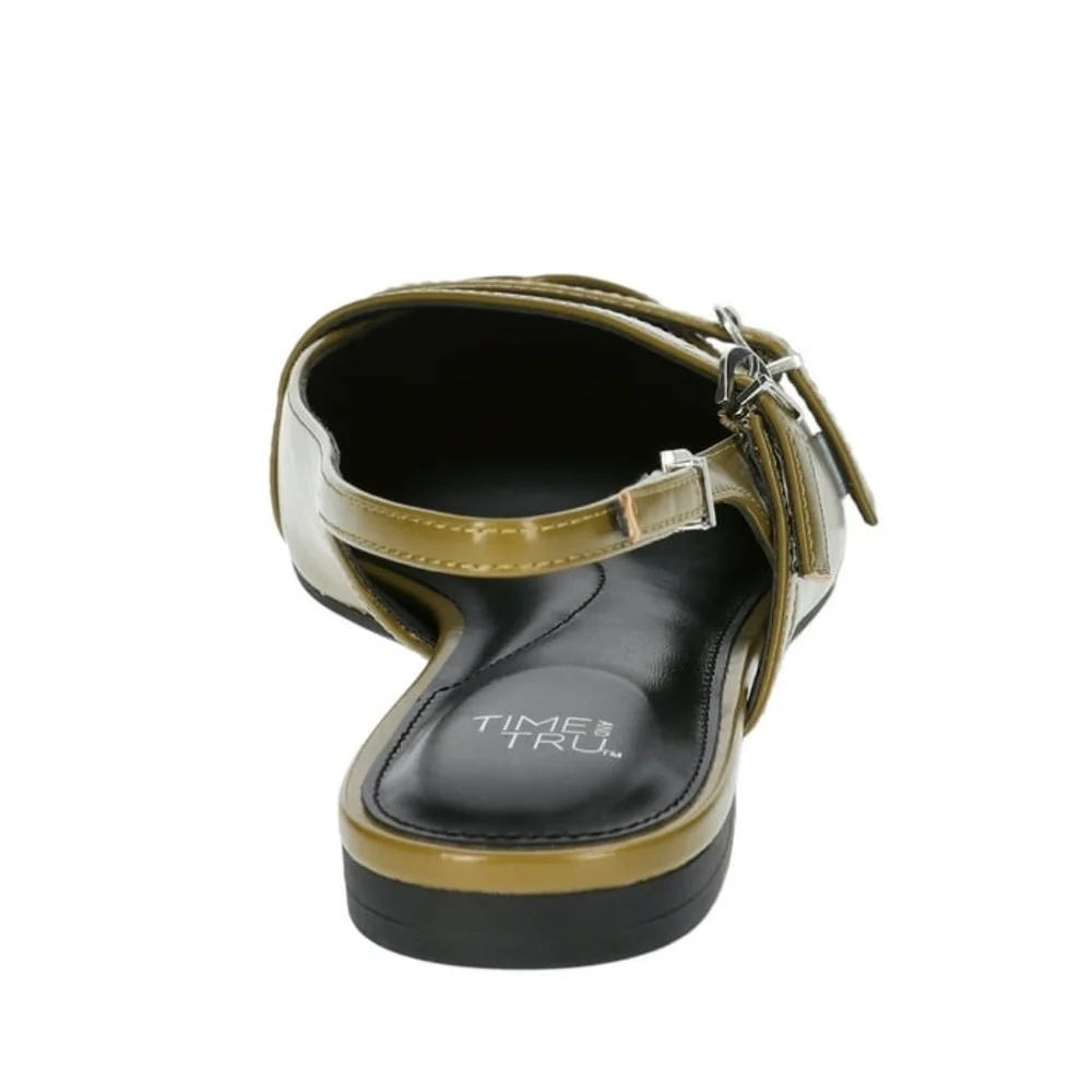 NWT Time and Tru Women's Strappy Sling Back Flats